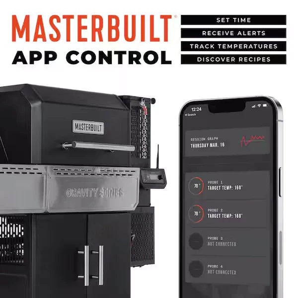 Masterbuilt 1150 Gravity Fed Charcoal BBQ Grill and Smoker with PIZZA OVEN ATTACHMENT