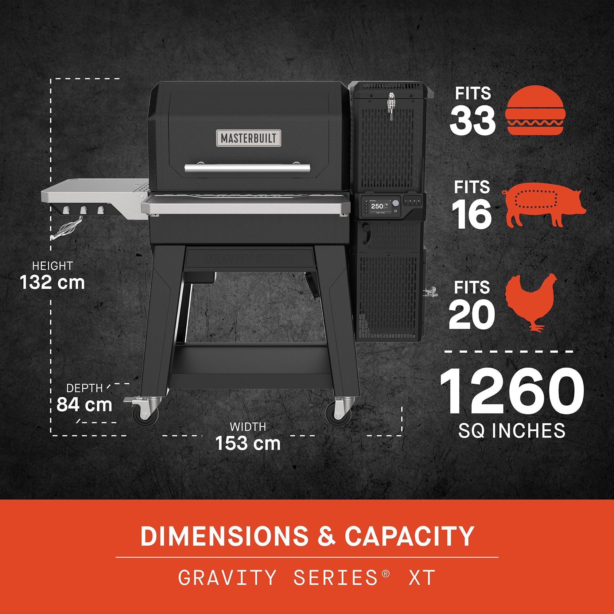 Masterbuilt Gravity Series XT Digital Charcoal BBQ Grill & Smoker with PIZZA OVEN ATTACHMENT